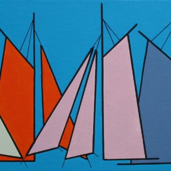 Peinture intitulée "Voiles du matin" par Nyls  Eliot, Œuvre d'art originale, Acrylique Monté sur Châssis en bois