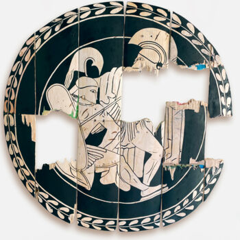 Skulptur mit dem Titel "Battle at the Biarr…" von Rom Av.Jc, Original-Kunstwerk, Acryl