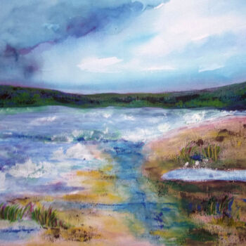 Painting titled "Paisaje Playa" by Mora Castela, Original Artwork, Acrylic