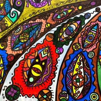 Schilderij getiteld "Fountain" door Olena Kovalenko, Origineel Kunstwerk, Marker