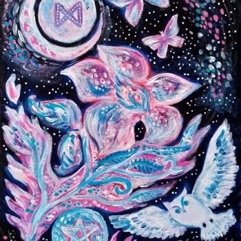 Pintura titulada "Ruby Star" por Karolina Ingo (Karolina Navi -Ingo), Obra de arte original, Acrílico