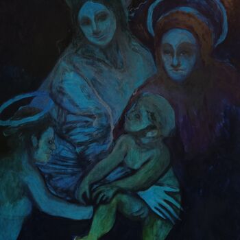 Painting titled "Midnight" by Coco Sanne Hassink, Original Artwork, Oil