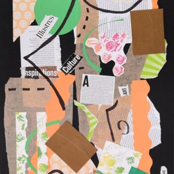 Collages intitulée "Mots de la nature" par Frédérique Girin, Œuvre d'art originale, Collages Monté sur Plexiglas
