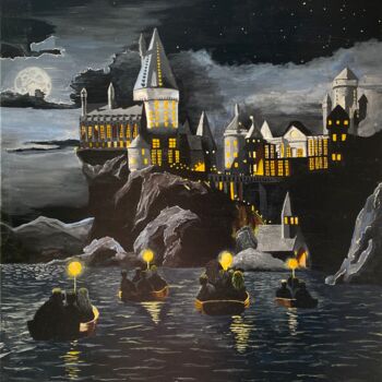 Peinture intitulée "The first night" par Aleksandra Tishkevich, Œuvre d'art originale, Acrylique Monté sur Châssis en bois