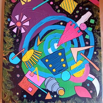 Peinture intitulée "Cosmic Emperor" par Toro Teodoro, Œuvre d'art originale, Acrylique