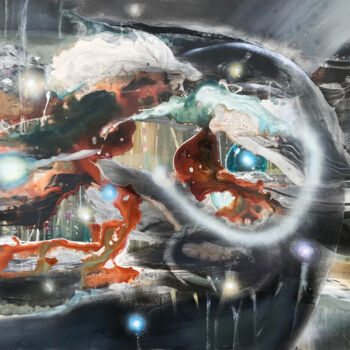 제목이 "Between galaxies"인 미술작품 Baiba Rēdere로, 원작, 기름