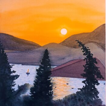 Peinture intitulée "Rest 2" par Natalia Buhaienko, Œuvre d'art originale, Aquarelle