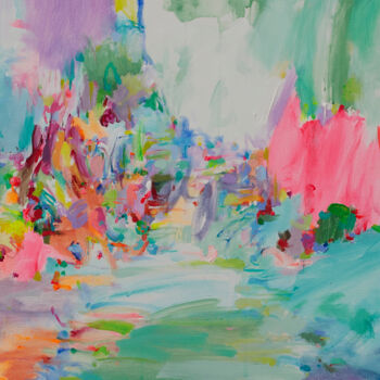 Peinture intitulée "A joyful world" par Xiaoyang Galas, Œuvre d'art originale, Acrylique Monté sur Châssis en bois