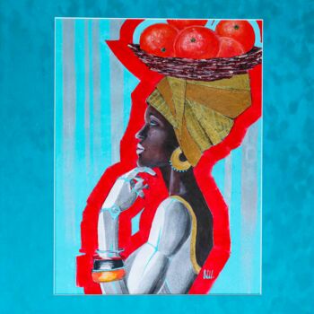 「Cyborg Woman GRADE 2」というタイトルの絵画 Nadia Sh. Mikhailoによって, オリジナルのアートワーク, アクリル