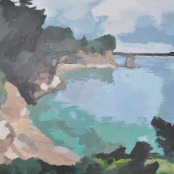 Peinture intitulée "Crique de Cap Coz" par Aurore Nugeron, Œuvre d'art originale, Acrylique