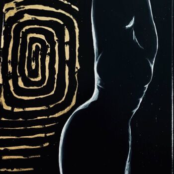 Painting titled "Dance" by Katalina Tattoo, Original Artwork, Oil Mounted on Wood Stretcher frame