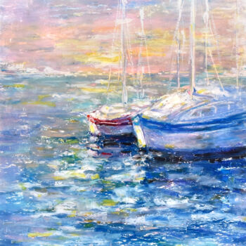 Desenho intitulada "Sea and sun III" por Oxana Shimanchuk, Obras de arte originais, Pastel