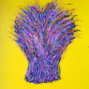 Painting titled "EFFERVESCENCE" by Sandrine Bollaert (CALIZ), Original Artwork, Acrylic Mounted on Wood Stretcher frame