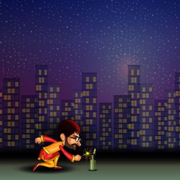 Digital Arts με τίτλο "Diwali Sparkles" από Shamim Shaikh, Αυθεντικά έργα τέχνης, 2D ψηφιακή εργασία