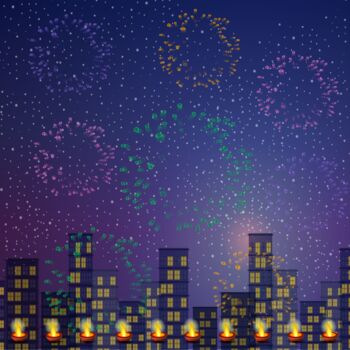 「Diwali Background」というタイトルのデジタルアーツ Shamim Shaikhによって, オリジナルのアートワーク, 2Dデジタルワーク