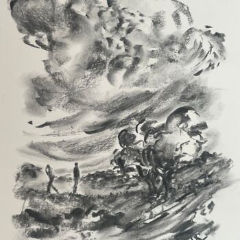 Zeichnungen mit dem Titel "Passages." von Victoria General, Original-Kunstwerk, Kohle