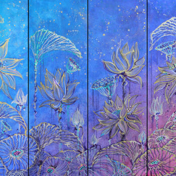 제목이 "lotus galaxy"인 미술작품 Polina Ogiy로, 원작, 아크릴