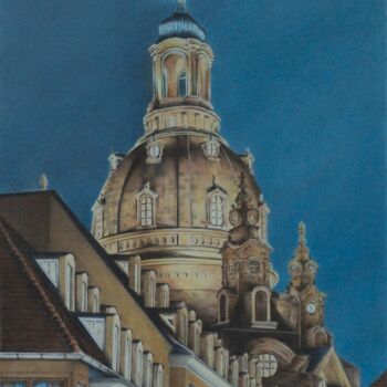 Malerei mit dem Titel "Lasst ein Licht ers…" von Ronald Firla, Original-Kunstwerk, Conté-Buntstifte