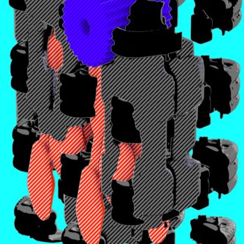 Pittura intitolato "Digital Sculpture #…" da Vasily Shestopalov, Opera d'arte originale, Pittura digitale