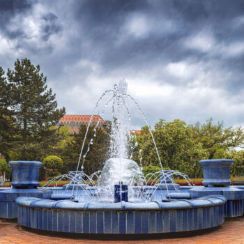 Photography titled "Blue fountain" by Dejan Travica, Original Artwork, Digital Photography