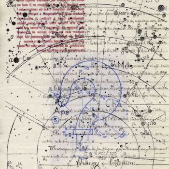 제목이 "Cosmographie #03"인 판화 Xavier Debeerst로, 원작, 단형