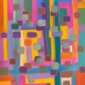 Pittura intitolato "Windows to childhood" da Olga Rokhmanyuk (ROArtUS), Opera d'arte originale, Acrilico