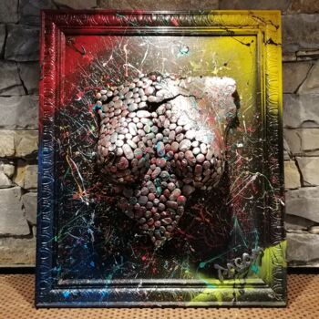 Sculpture intitulée "Déjantée" par Pacom, Œuvre d'art originale, Métaux Monté sur Châssis en bois