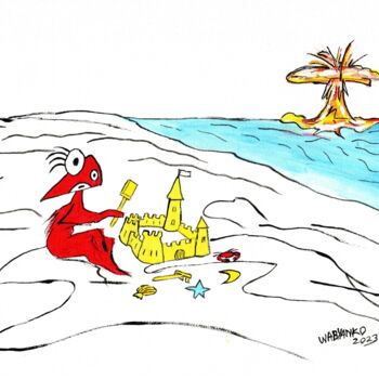 Peinture intitulée "Sand castle Atomic" par Wabyanko, Œuvre d'art originale, Acrylique