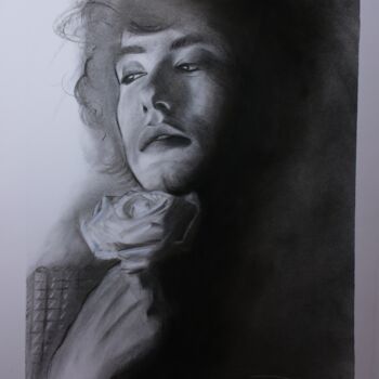 Drawing titled "Black and pure white" by Danut Lucian Tolnacs, Original Artwork, Charcoal