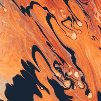 Pintura intitulada "Golden Liquid" por Aryeh Dodelson, Obras de arte originais, Acrílico