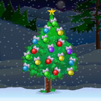 Digital Arts titled "Christmas Tree" by Shamim Shaikh, Original Artwork, 2D Digital Work