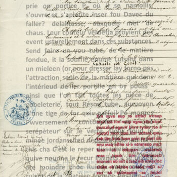 Gravures & estampes intitulée "Ensuite est écrit" par Xavier Debeerst, Œuvre d'art originale, Monotype