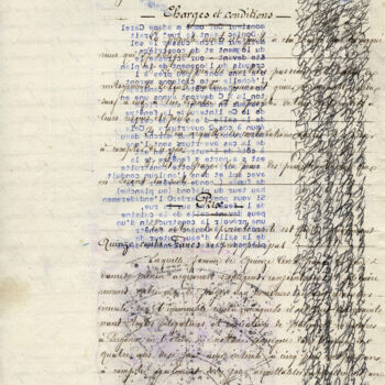 Gravures & estampes intitulée "Cosmographie #11" par Xavier Debeerst, Œuvre d'art originale, Monotype