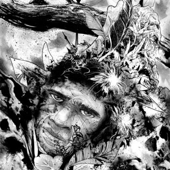 Drawing titled "Ostralo" by Léo Saint-Arroman, Original Artwork, Ink
