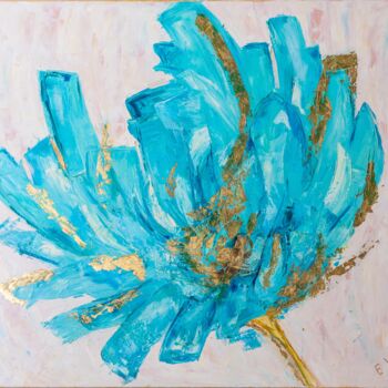 제목이 ""Flower""인 미술작품 Olena Khristo로, 원작, 아크릴 나무 들것 프레임에 장착됨