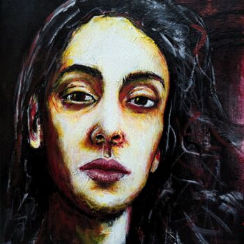 Painting titled "Unfinished woman's…" by Vaxo Lang, Original Artwork, Acrylic