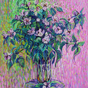 Schilderij getiteld "fiori di mela" door Polina Ogiy, Origineel Kunstwerk, Acryl