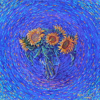 「girasoli」というタイトルの絵画 Polina Ogiyによって, オリジナルのアートワーク, アクリル