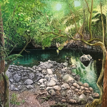 Painting titled "Cascades Délices op…" by Ami, Original Artwork, Oil