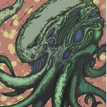Arts numériques intitulée "Cthulhu" par Sam Thomas, Œuvre d'art originale, Peinture numérique