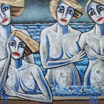 Peinture intitulée "Sirenas de Cadaqués…" par Albert Cruells, Œuvre d'art originale, Huile