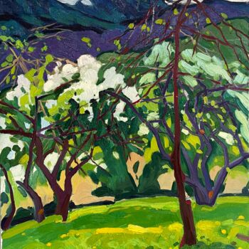 Peinture intitulée "''Garden''" par Raffi Ghazaryan, Œuvre d'art originale, Huile Monté sur Châssis en bois