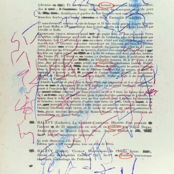 Gravures & estampes intitulée "Bibliothèque d'un a…" par Xavier Debeerst, Œuvre d'art originale, Monotype