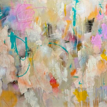 Painting titled "Two hearts" by Eric Ruelland, Original Artwork, Acrylic Mounted on Wood Stretcher frame