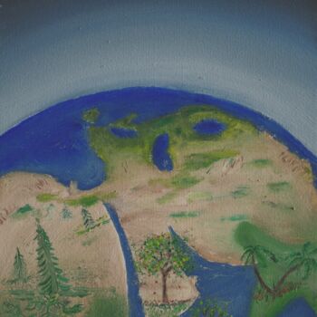 Painting titled ""Dry Land and Seas"…" by Andrew Troyer, Jr, Original Artwork, Oil Mounted on Wood Stretcher frame