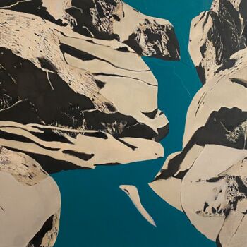 绘画 标题为“Montagne rocheuse 22” 由Clara Ramirez Katz, 原创艺术品, 油 安装在木质担架架上