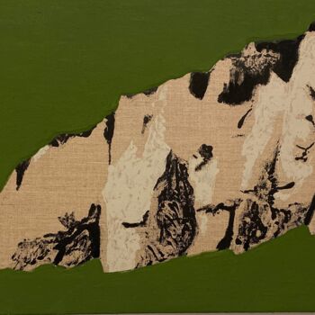 제목이 "Montagne rocheuse 16"인 미술작품 Clara Ramirez Katz로, 원작, 기름 나무 들것 프레임에 장착됨