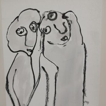 Painting titled "Nous" by Adam Nidzgorski, Original Artwork, Gouache Mounted on Cardboard