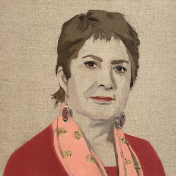 Pittura intitolato "Portrait de Amy" da Clara Ramirez Katz, Opera d'arte originale, Olio Montato su Telaio per barella in le…