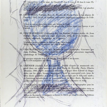 Gravures & estampes intitulée "Bibliothèque d'un a…" par Xavier Debeerst, Œuvre d'art originale, Monotype